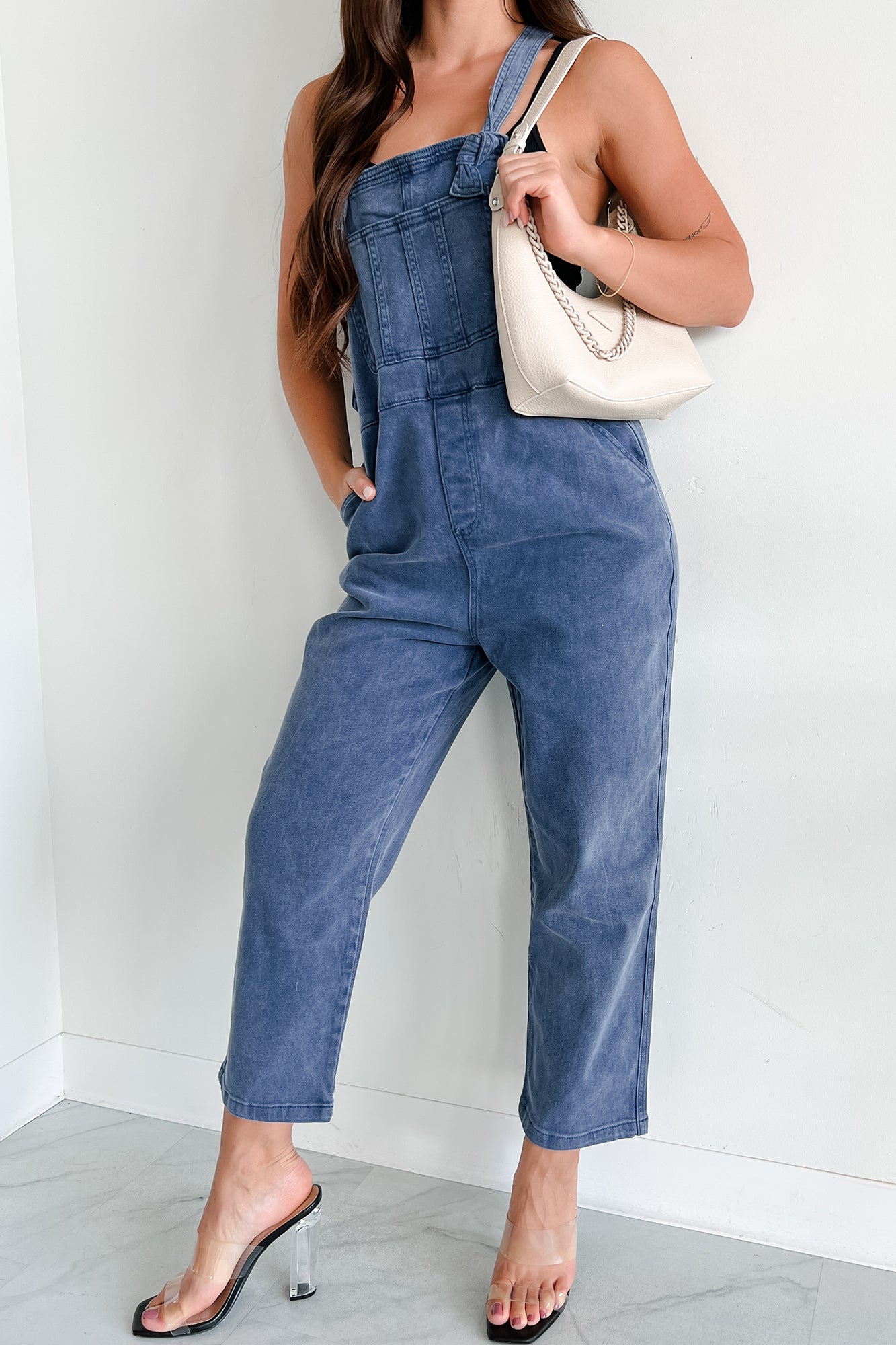 Osmond Knotted Strap Zenana Overalls (Blackberry)