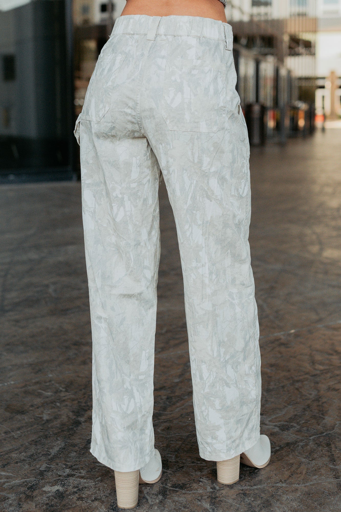 True Authority High Rise Wide Leg Pants (Camo)